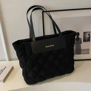 Rhombus Quilted Large Tote Bag