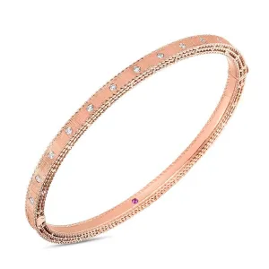Roberto Coin 18k Rose Gold Diamond Princess Bangle