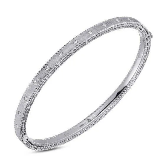 Roberto Coin 18k White Gold Diamond Princess Bangle