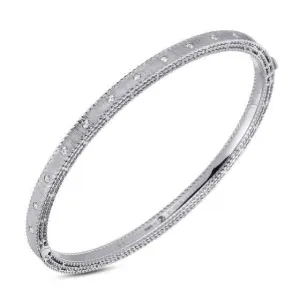 Roberto Coin 18k White Gold Diamond Princess Bangle