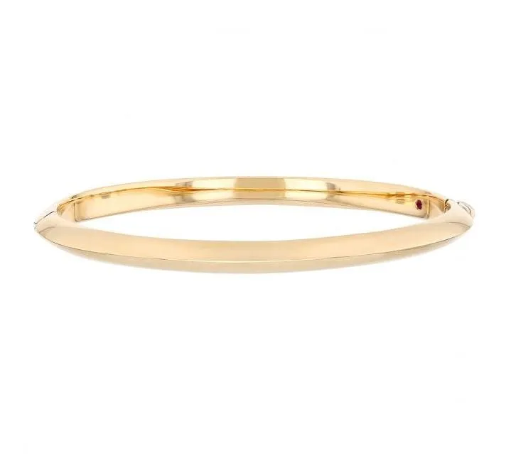 Roberto Coin 18K Yellow Gold Knife Edge Hinged Bangle
