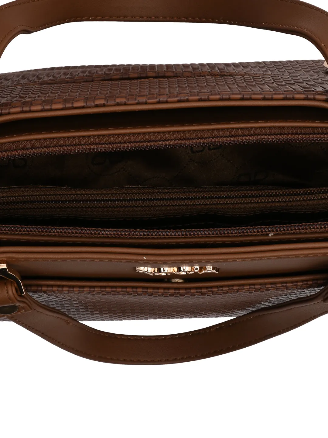 Rocia By Regal Brown Women Textured Handbag