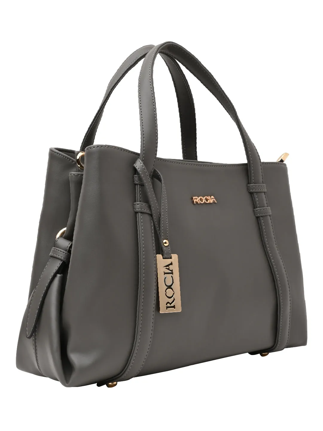 Rocia By Regal Grey Women Solid Multi Compartent Work Bag