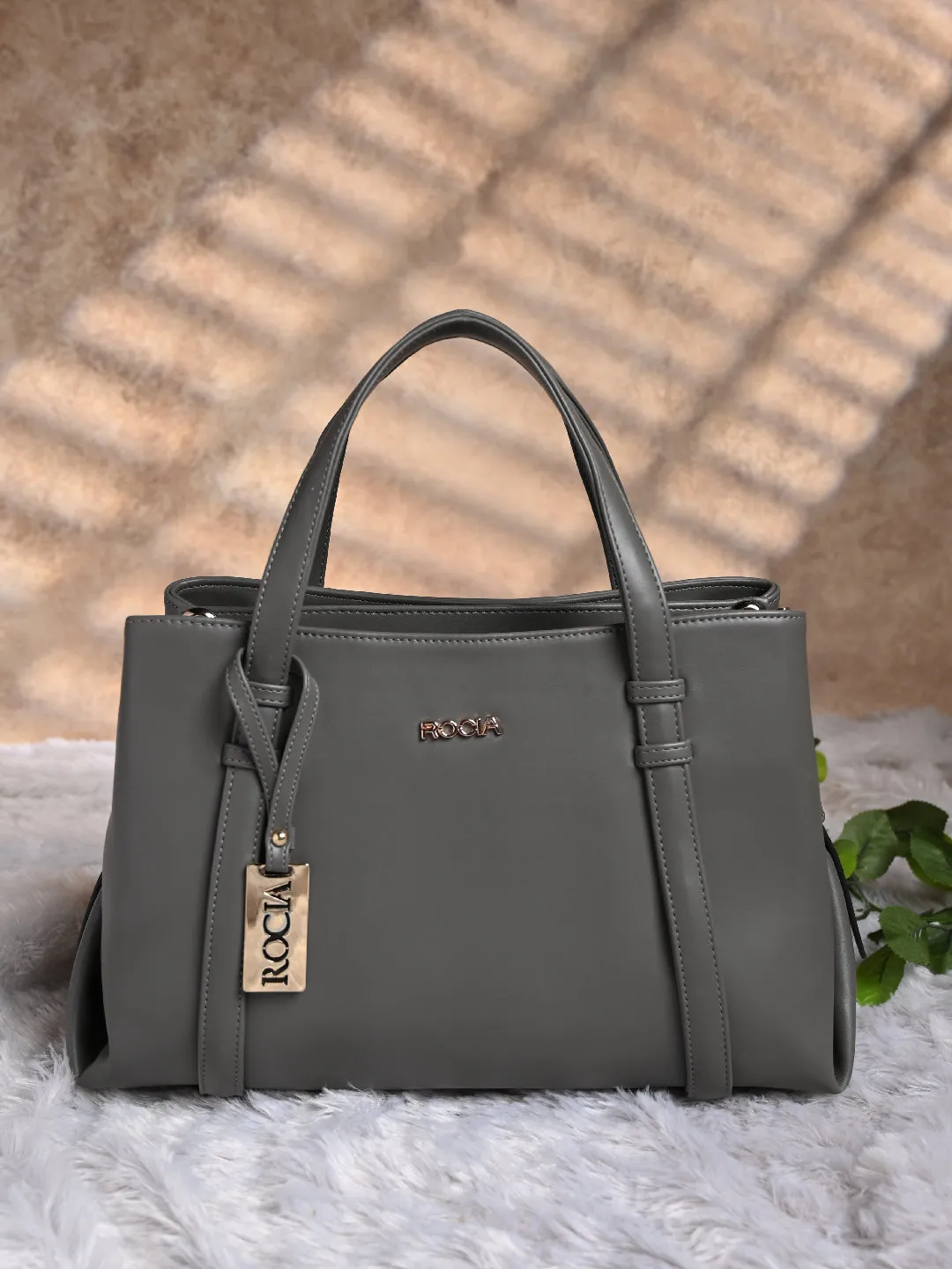 Rocia By Regal Grey Women Solid Multi Compartent Work Bag