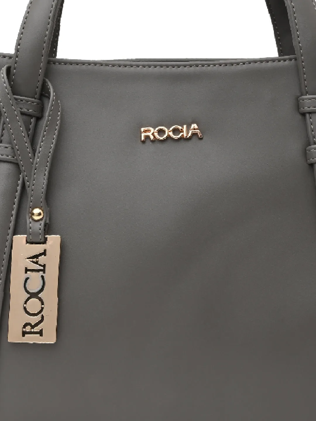 Rocia By Regal Grey Women Solid Multi Compartent Work Bag