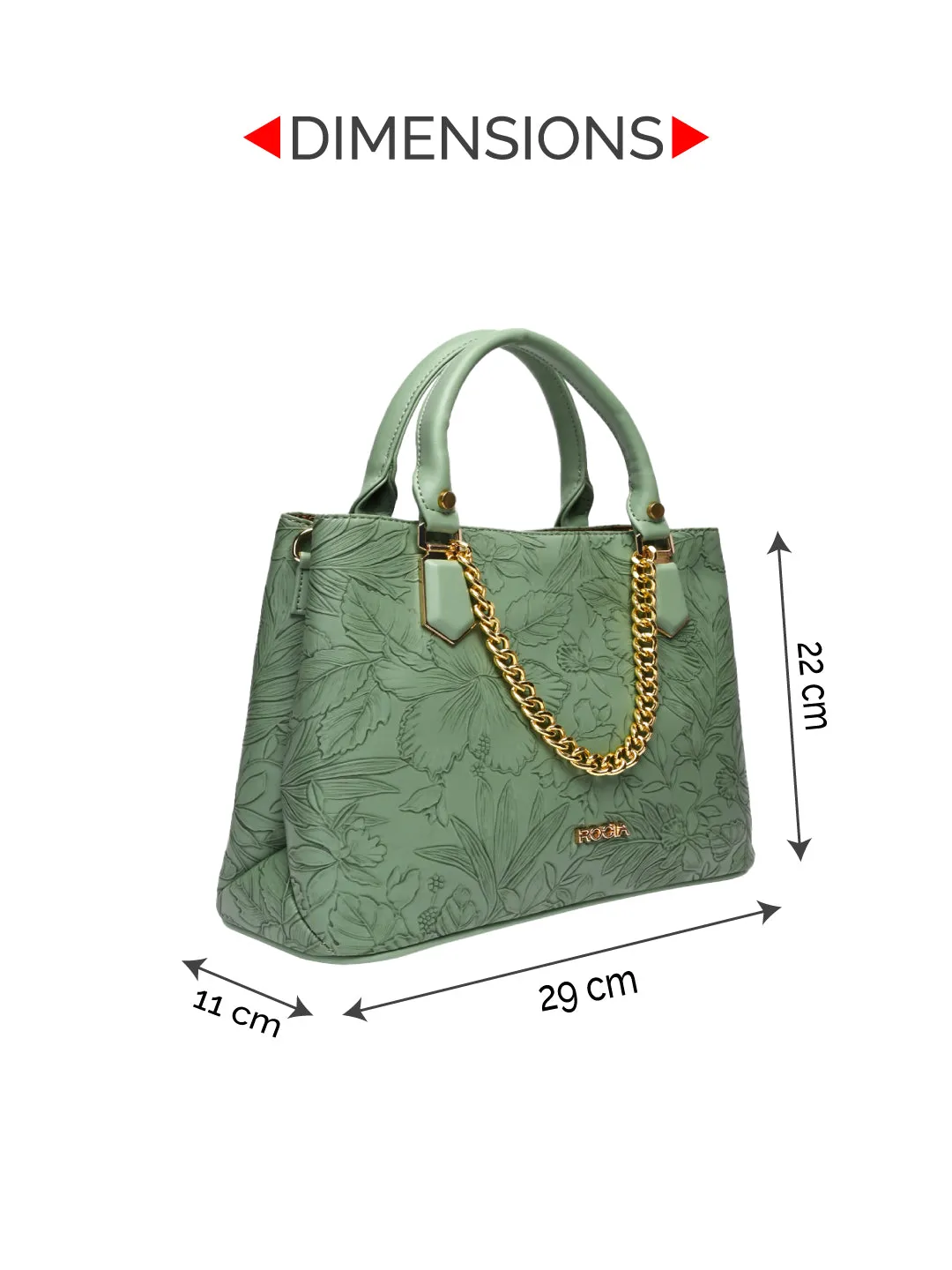 Rocia By Regal Mint Women Flower Embossed Handbag