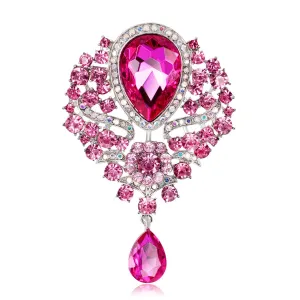 Rose Crystal & Cubic Zirconia Botany Brooch