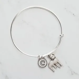 Rottweiler Bracelet - adjustable bangle double loop pet dog charm - personalized letter initial monogram - handmade Rottie puppy jewelry