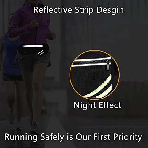 Running Belt Fanny Packs for Women Men,Waist Pack Bag for Fitness Workout Walking Exercise,Water Resistant Runners Belt Bag Jogging Pouch Fits iPhone 8 11 XS Plus,Travel Money Phone Holder for Runnin