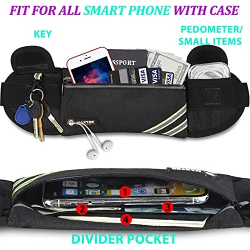 Running Belt Fanny Packs for Women Men,Waist Pack Bag for Fitness Workout Walking Exercise,Water Resistant Runners Belt Bag Jogging Pouch Fits iPhone 8 11 XS Plus,Travel Money Phone Holder for Runnin
