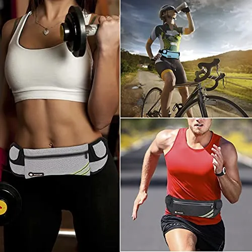 Running Belt Fanny Packs for Women Men,Waist Pack Bag for Fitness Workout Walking Exercise,Water Resistant Runners Belt Bag Jogging Pouch Fits iPhone 8 11 XS Plus,Travel Money Phone Holder for Runnin