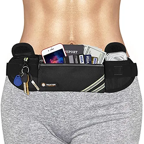 Running Belt Fanny Packs for Women Men,Waist Pack Bag for Fitness Workout Walking Exercise,Water Resistant Runners Belt Bag Jogging Pouch Fits iPhone 8 11 XS Plus,Travel Money Phone Holder for Runnin