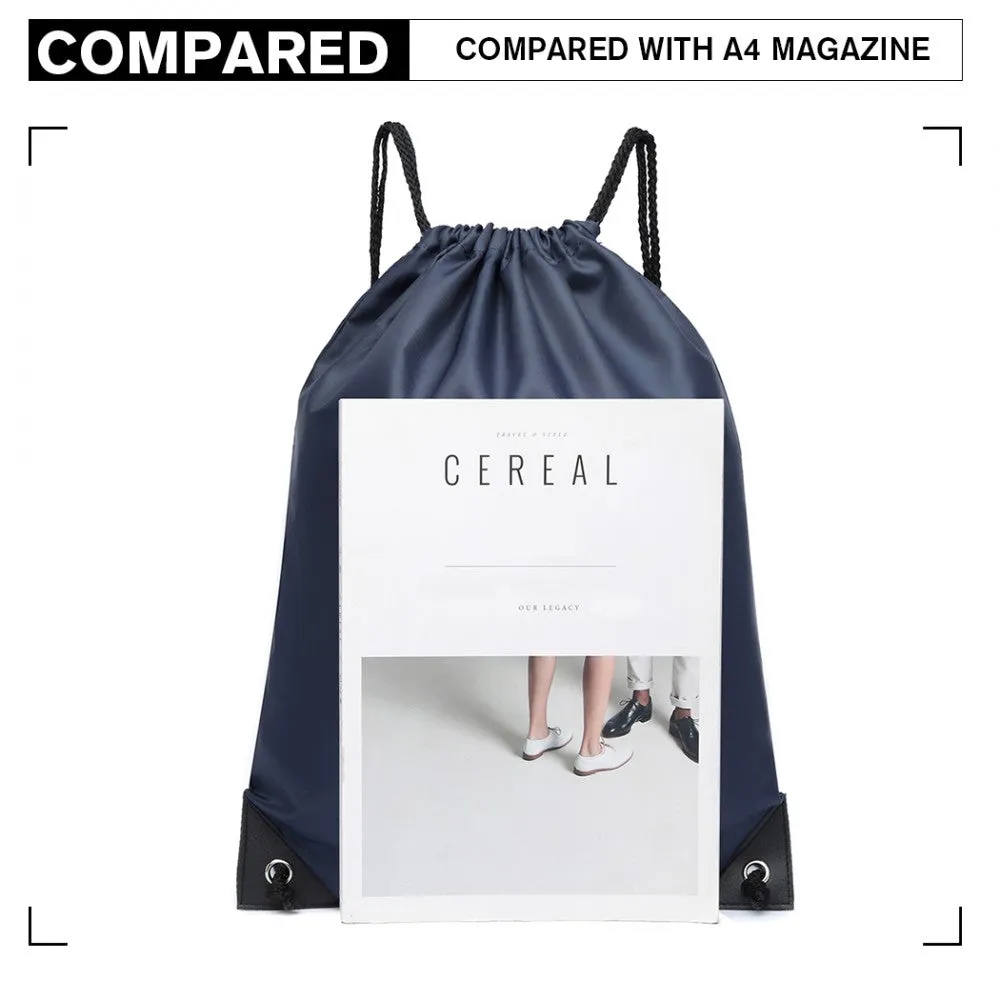 S2020 - Kono Polyester Drawstring Backpack - Black