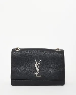 Saint Laurent Black Grained Leather SHW Small Sunset Crossbody Bag