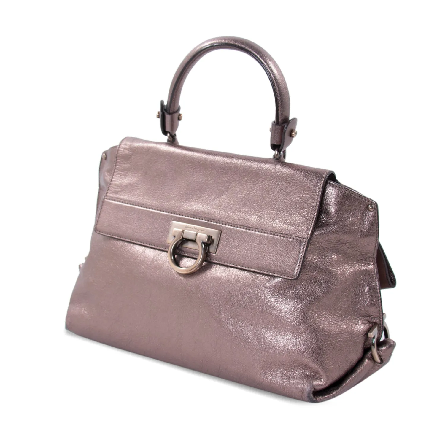 Salvatore Ferragamo Metallic Sofia Satchel
