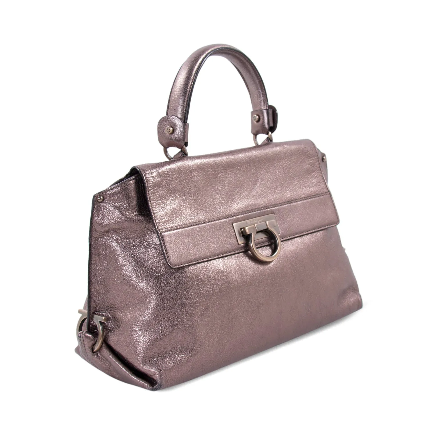 Salvatore Ferragamo Metallic Sofia Satchel