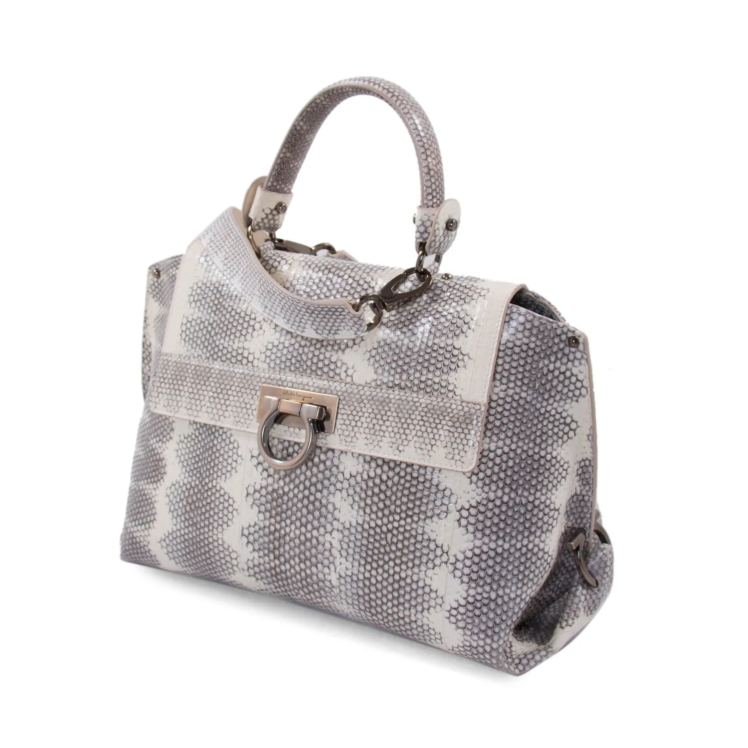 Salvatore Ferragamo Snake Skin Sofia Satchel