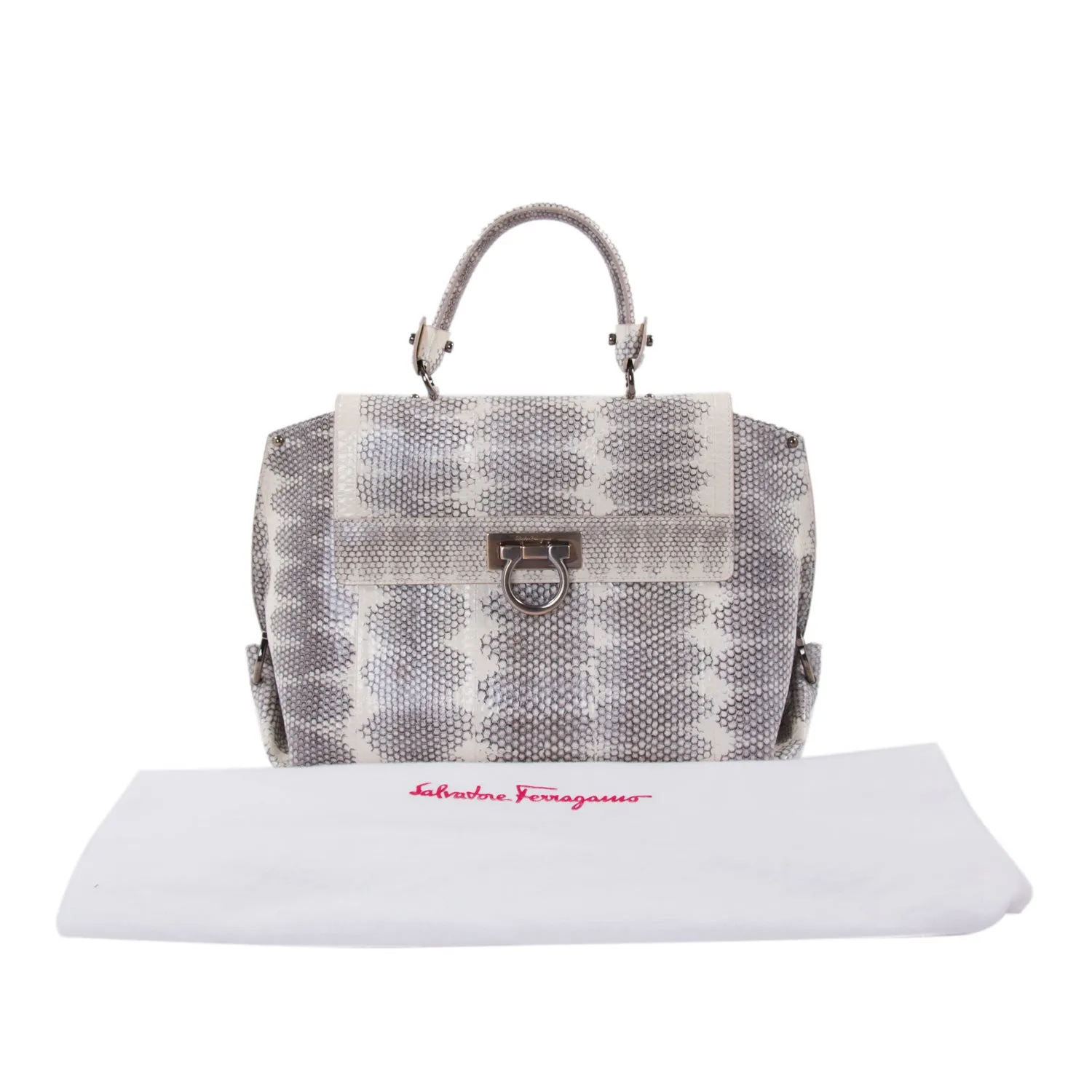 Salvatore Ferragamo Snake Skin Sofia Satchel