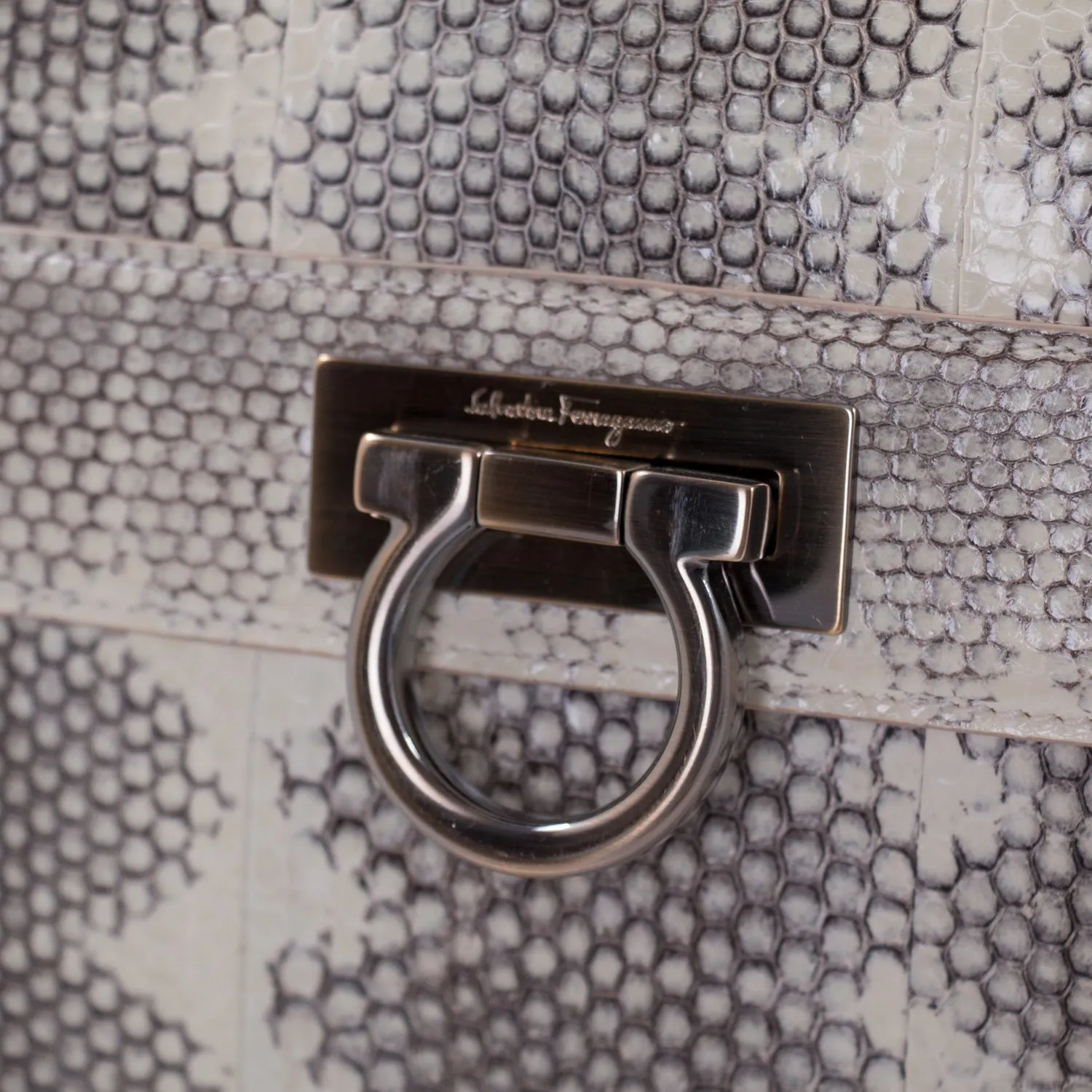Salvatore Ferragamo Snake Skin Sofia Satchel