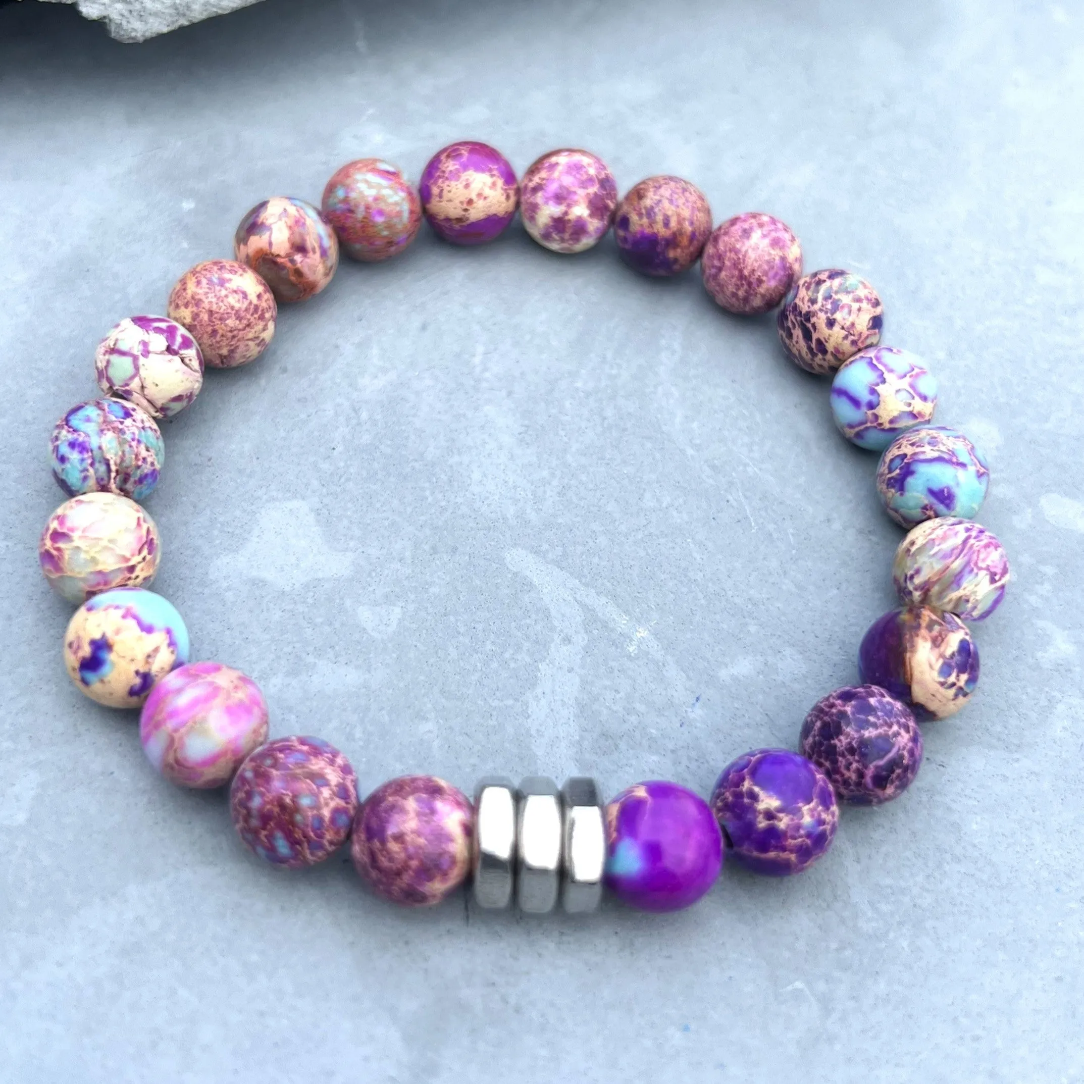 Sea Sediment Jasper Beaded Bracelet