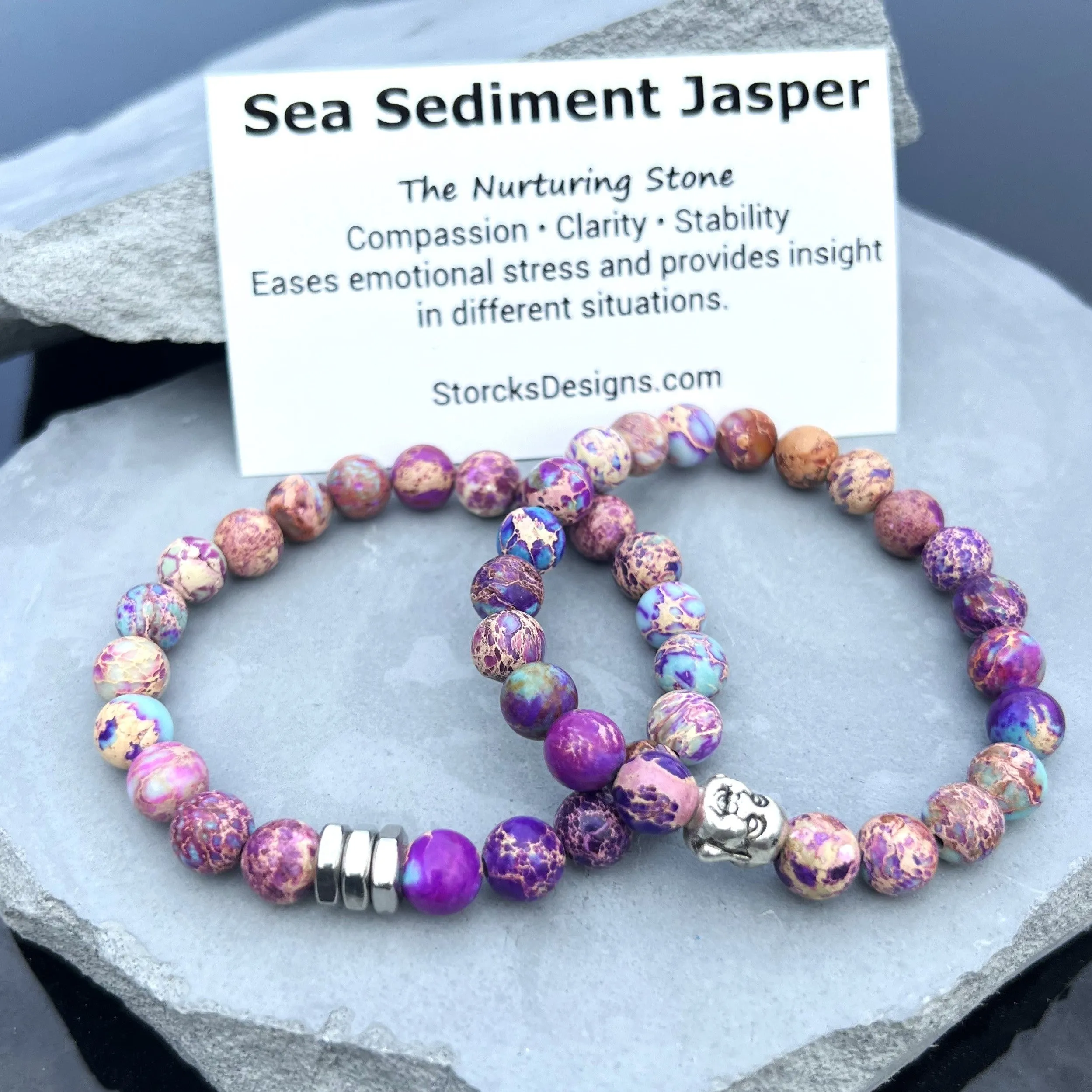 Sea Sediment Jasper Beaded Bracelet