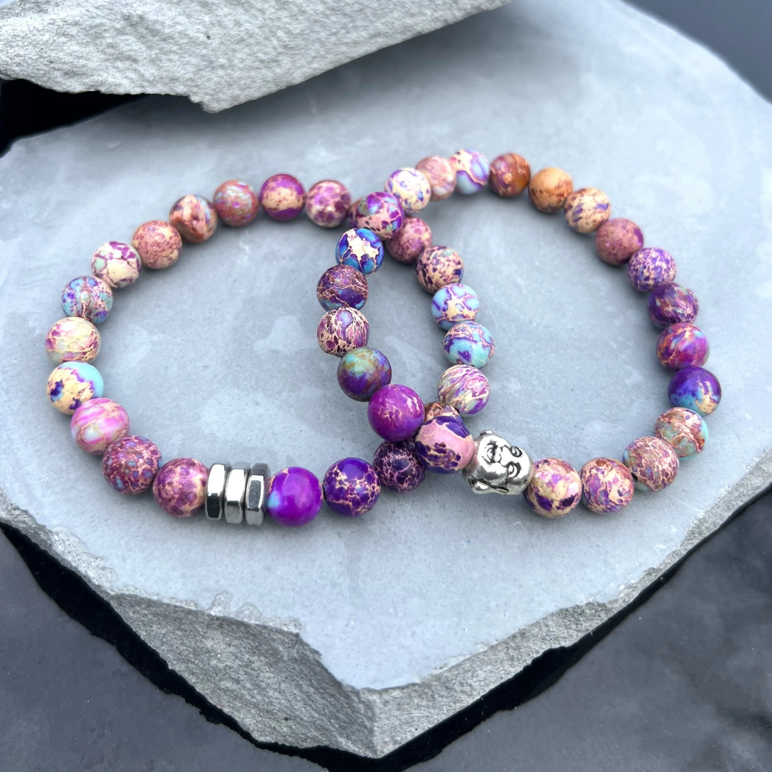 Sea Sediment Jasper Beaded Bracelet