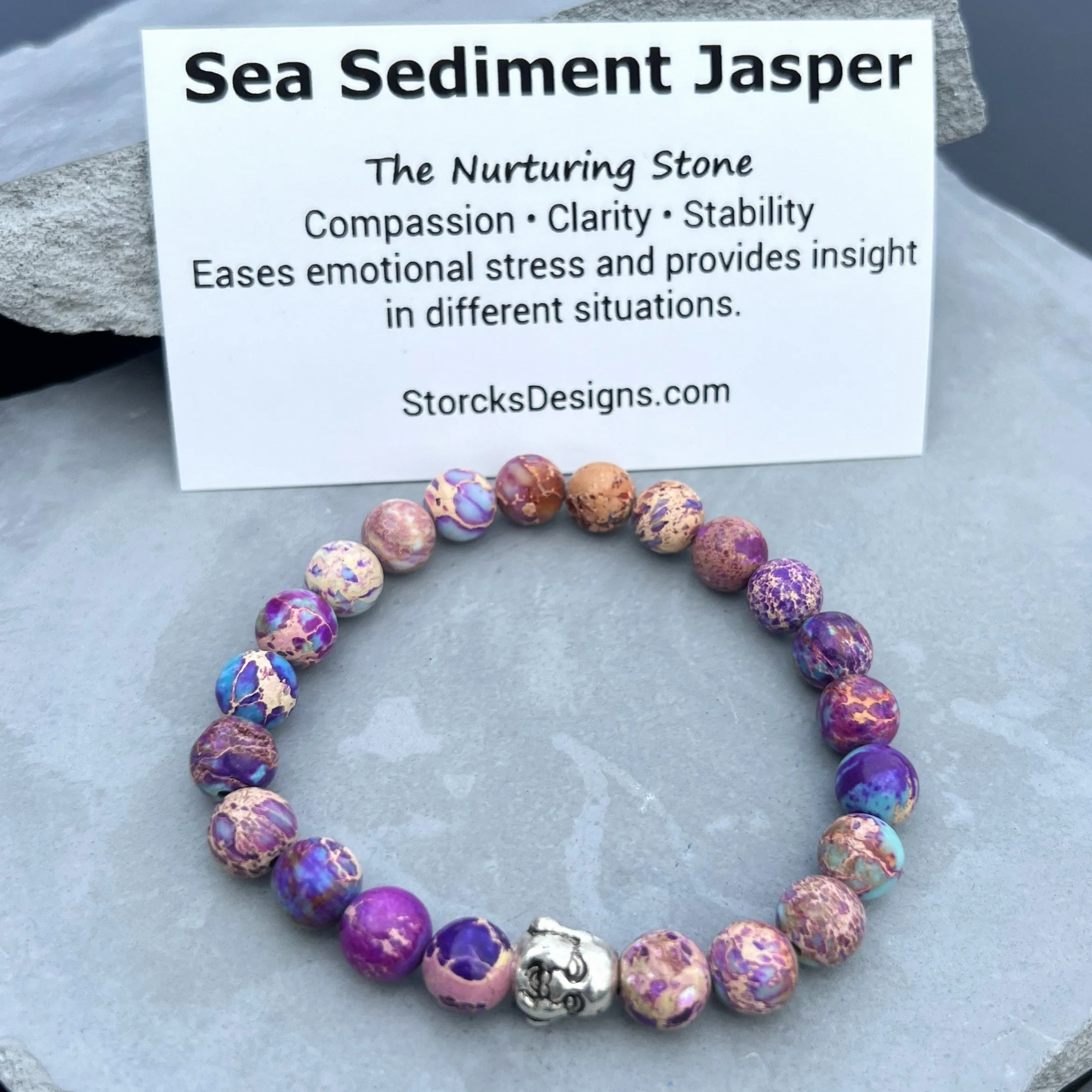 Sea Sediment Jasper Beaded Bracelet
