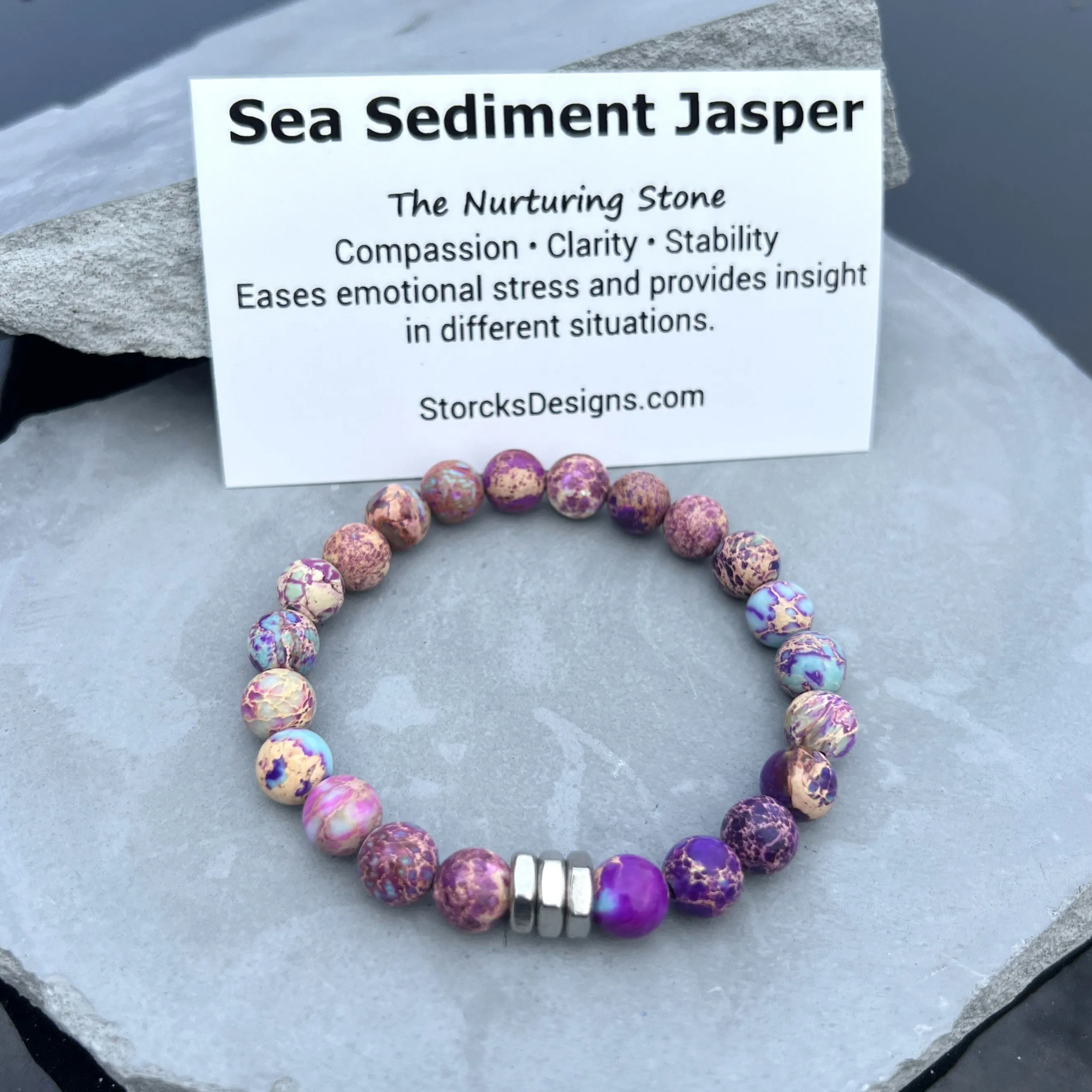 Sea Sediment Jasper Beaded Bracelet