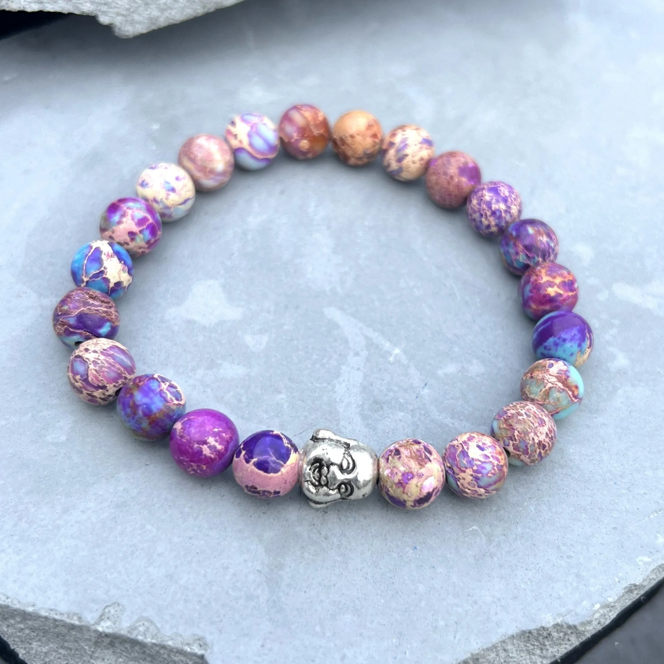 Sea Sediment Jasper Beaded Bracelet