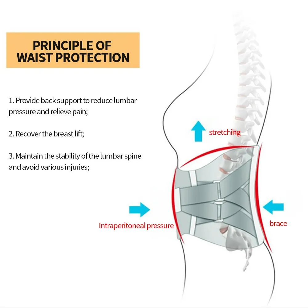 Self-heating Magnetic Steel Plates Waist Support Back Brace Belt