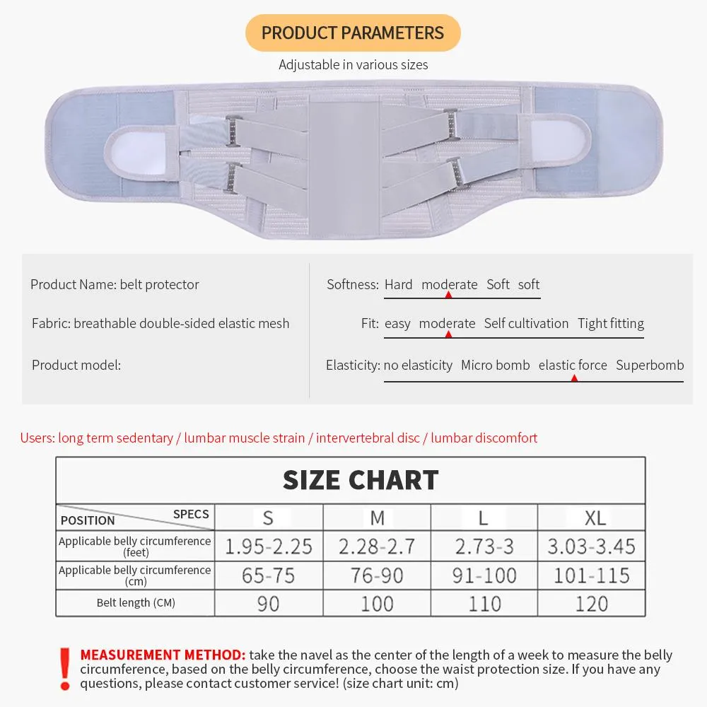 Self-heating Magnetic Steel Plates Waist Support Back Brace Belt