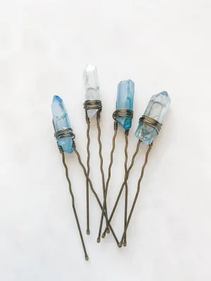 Shades of Blue Quartz Pin Set