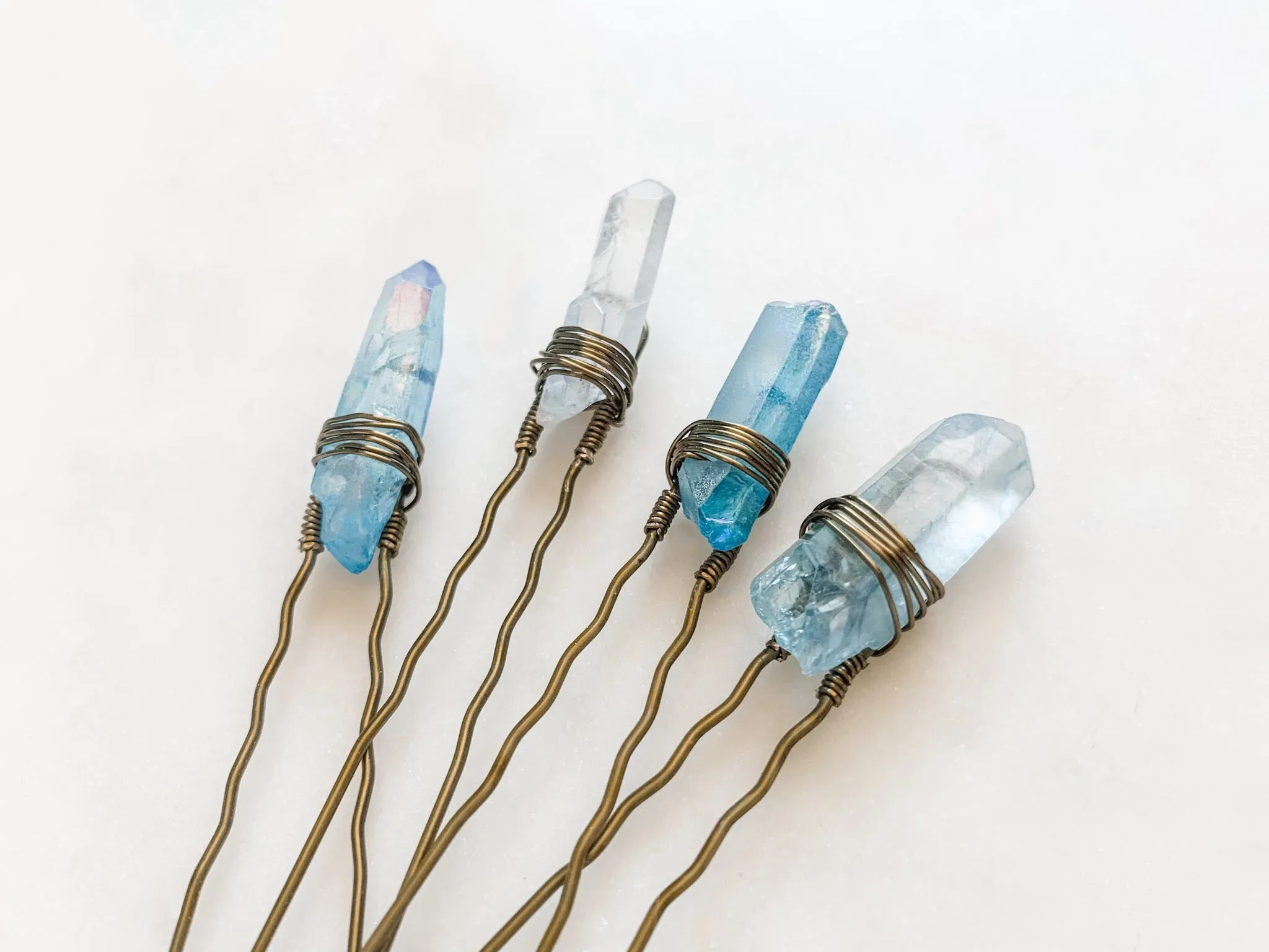 Shades of Blue Quartz Pin Set