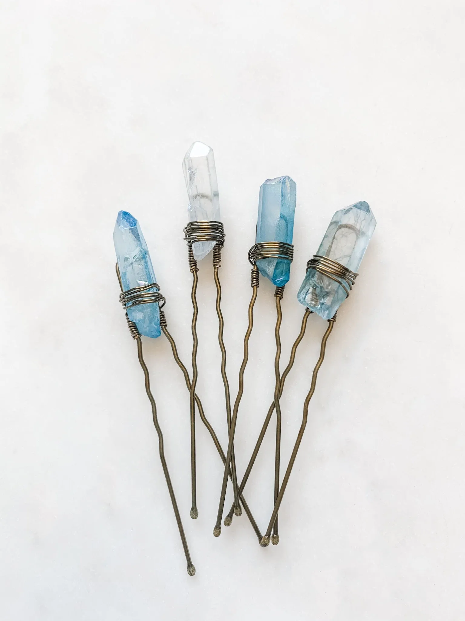 Shades of Blue Quartz Pin Set