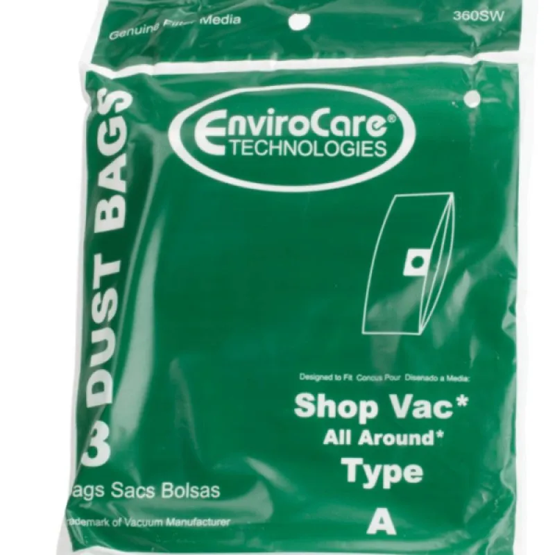 Shop Vac Vacuum Paper Bags Type A – 1.25 Gallons
