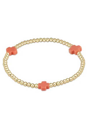 SIGNATURE CROSS BRACELET - CORAL
