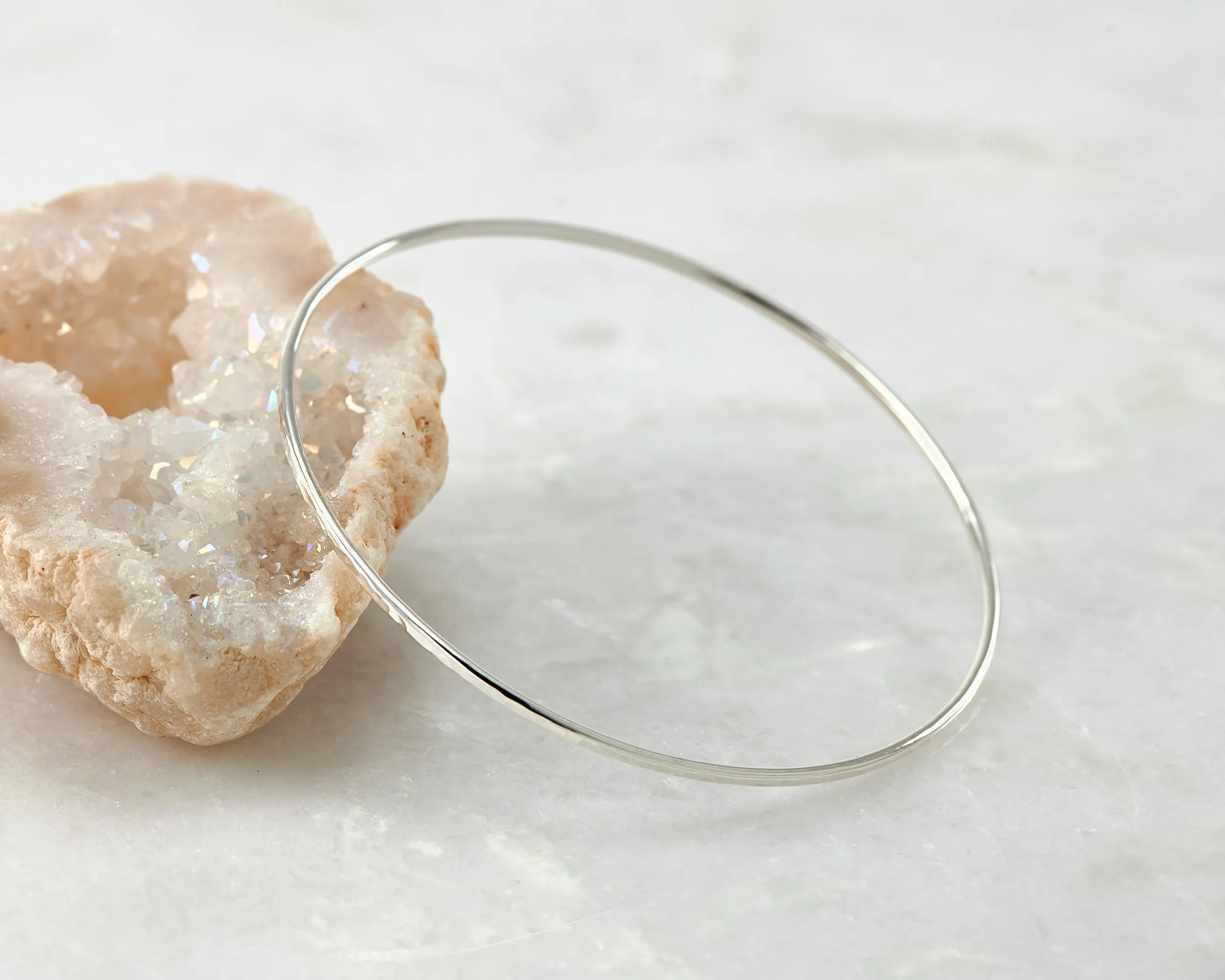 Silver Hammered Bangle