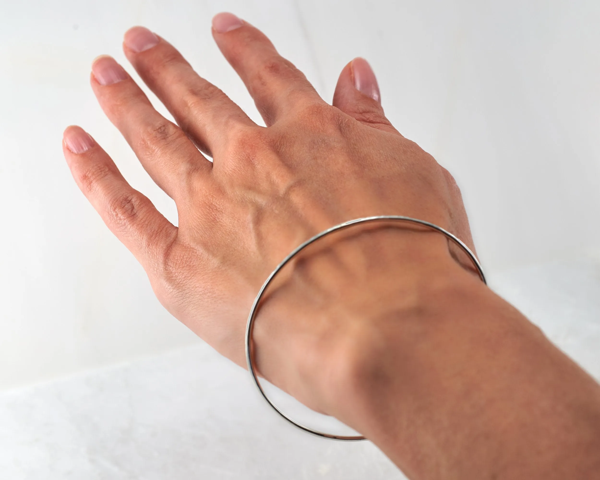 Silver Hammered Bangle