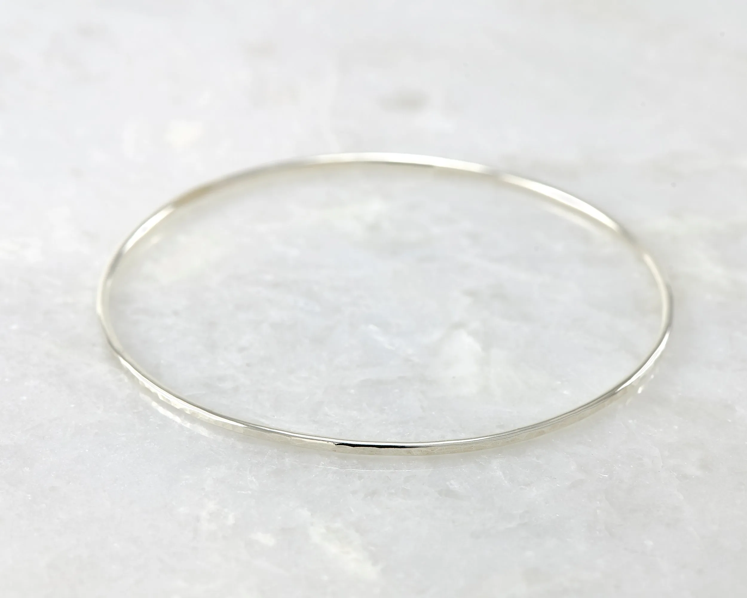 Silver Hammered Bangle