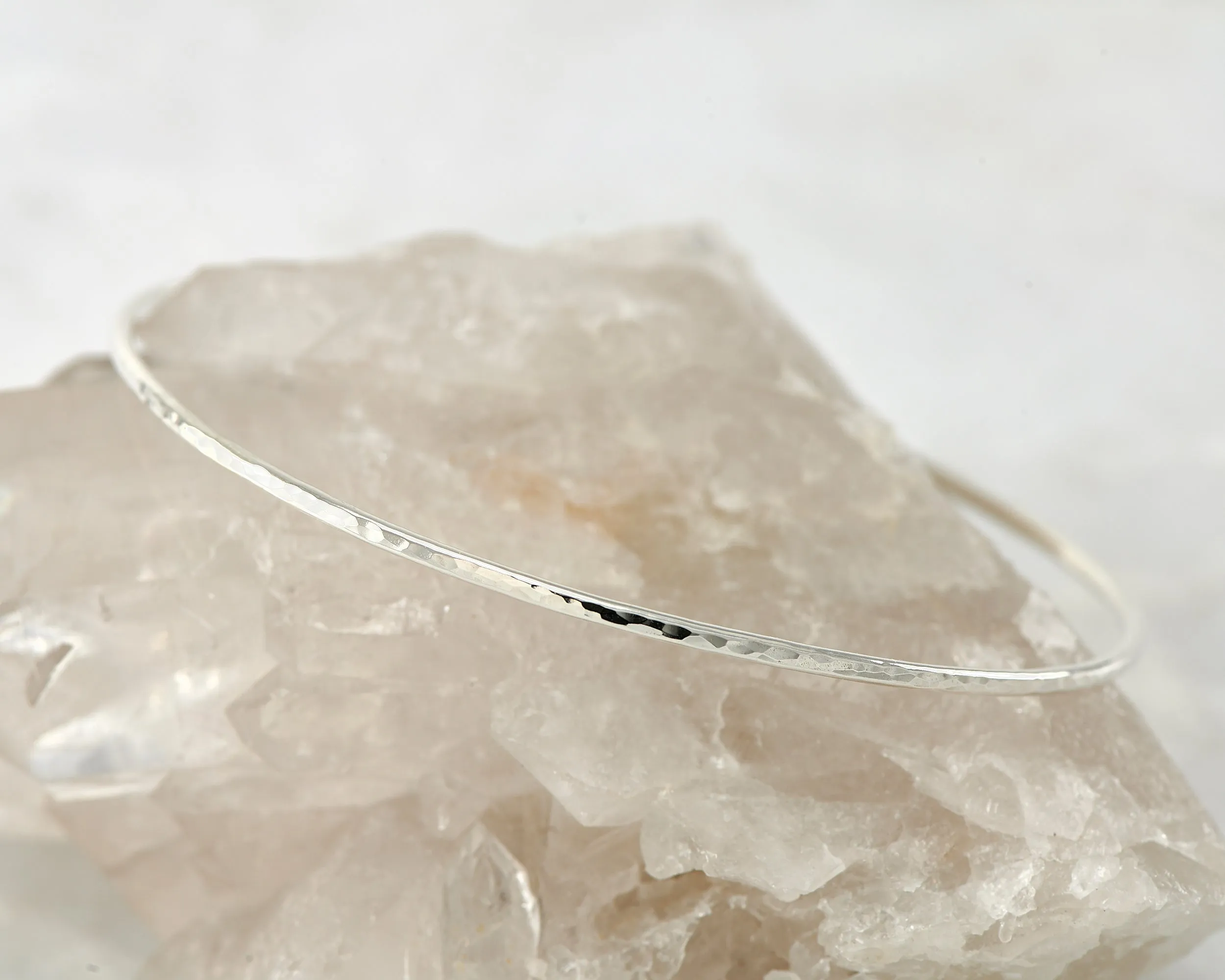 Silver Hammered Bangle