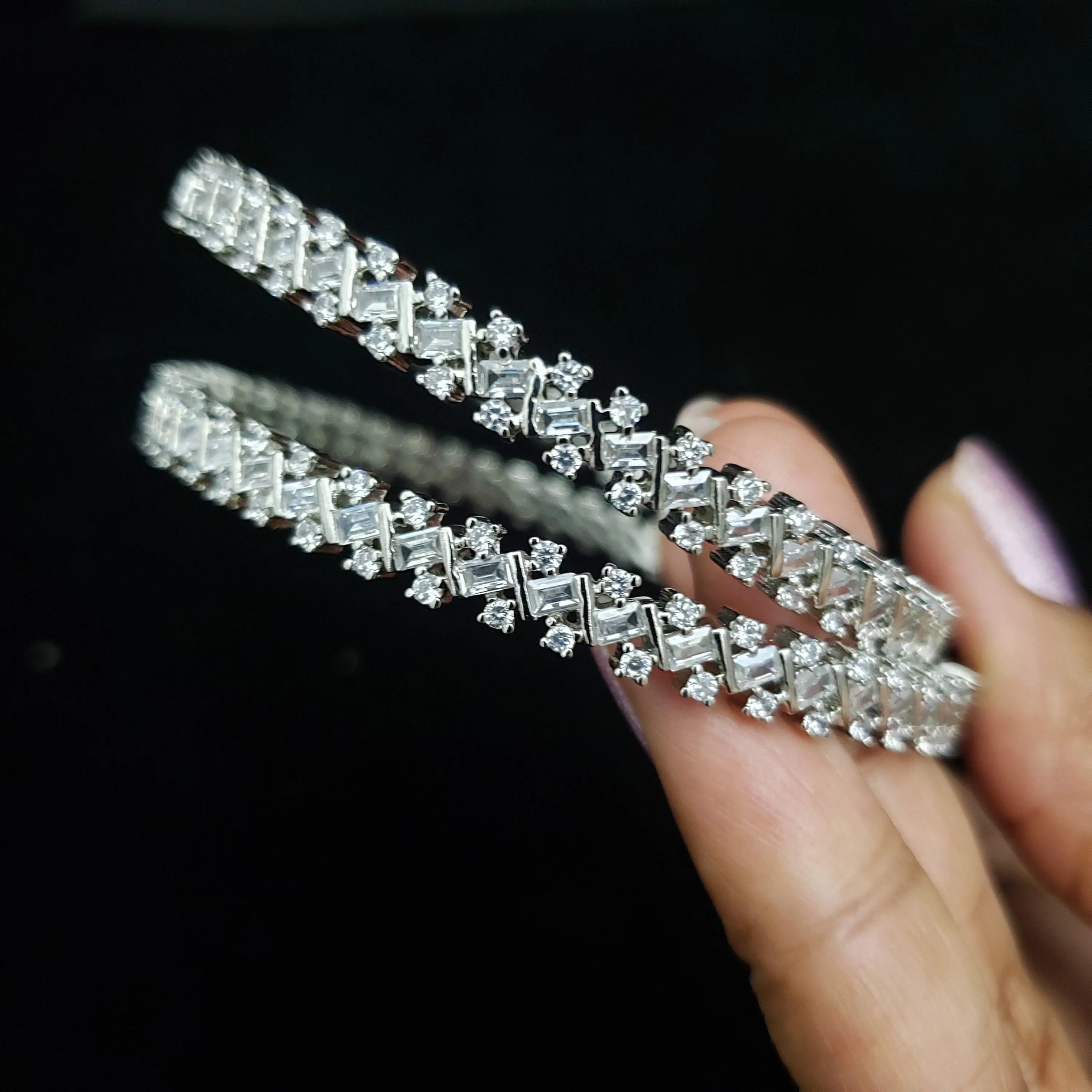SILVER toNE Bangles Set