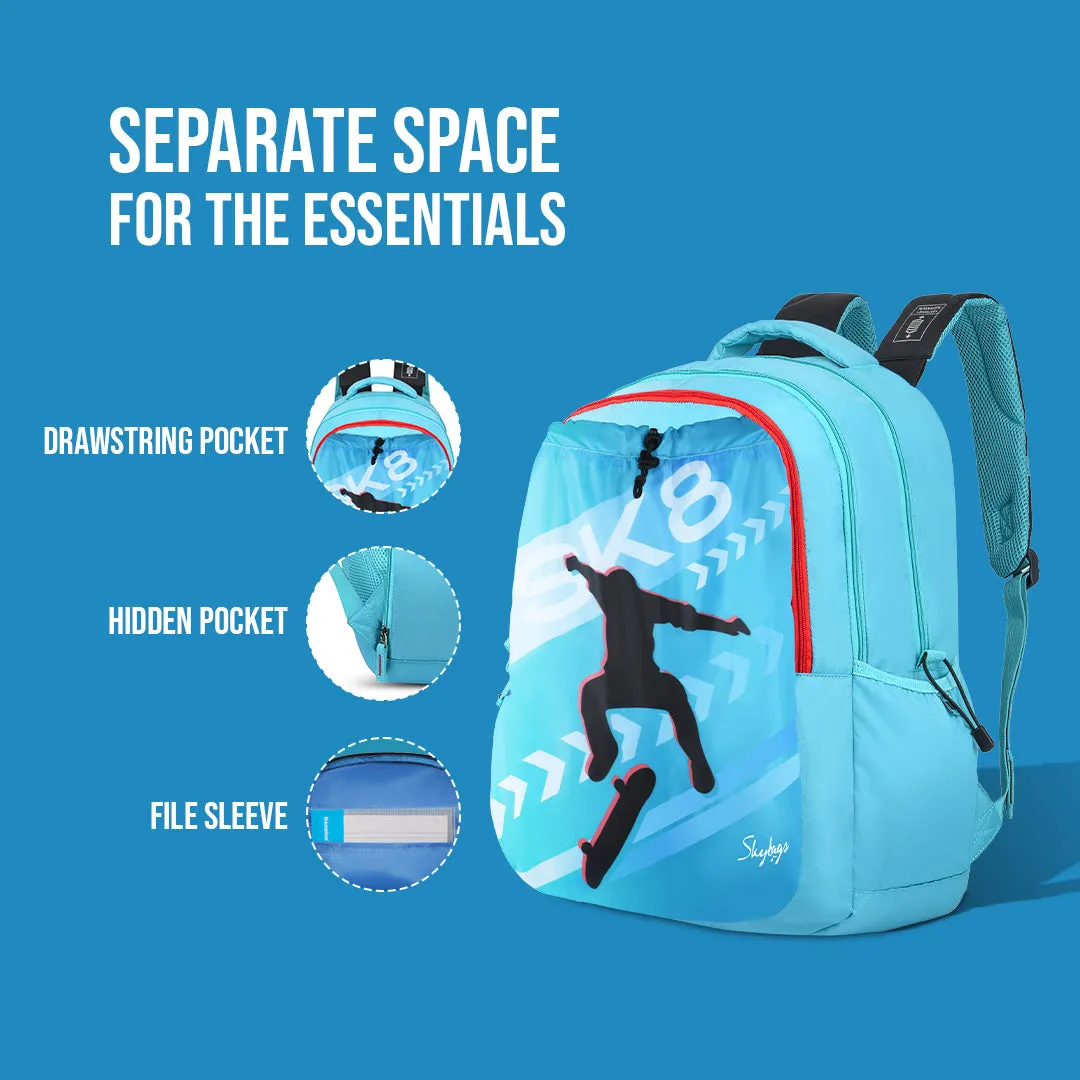 Skybags Squad Nxt 03  School Backpack Sky Blue