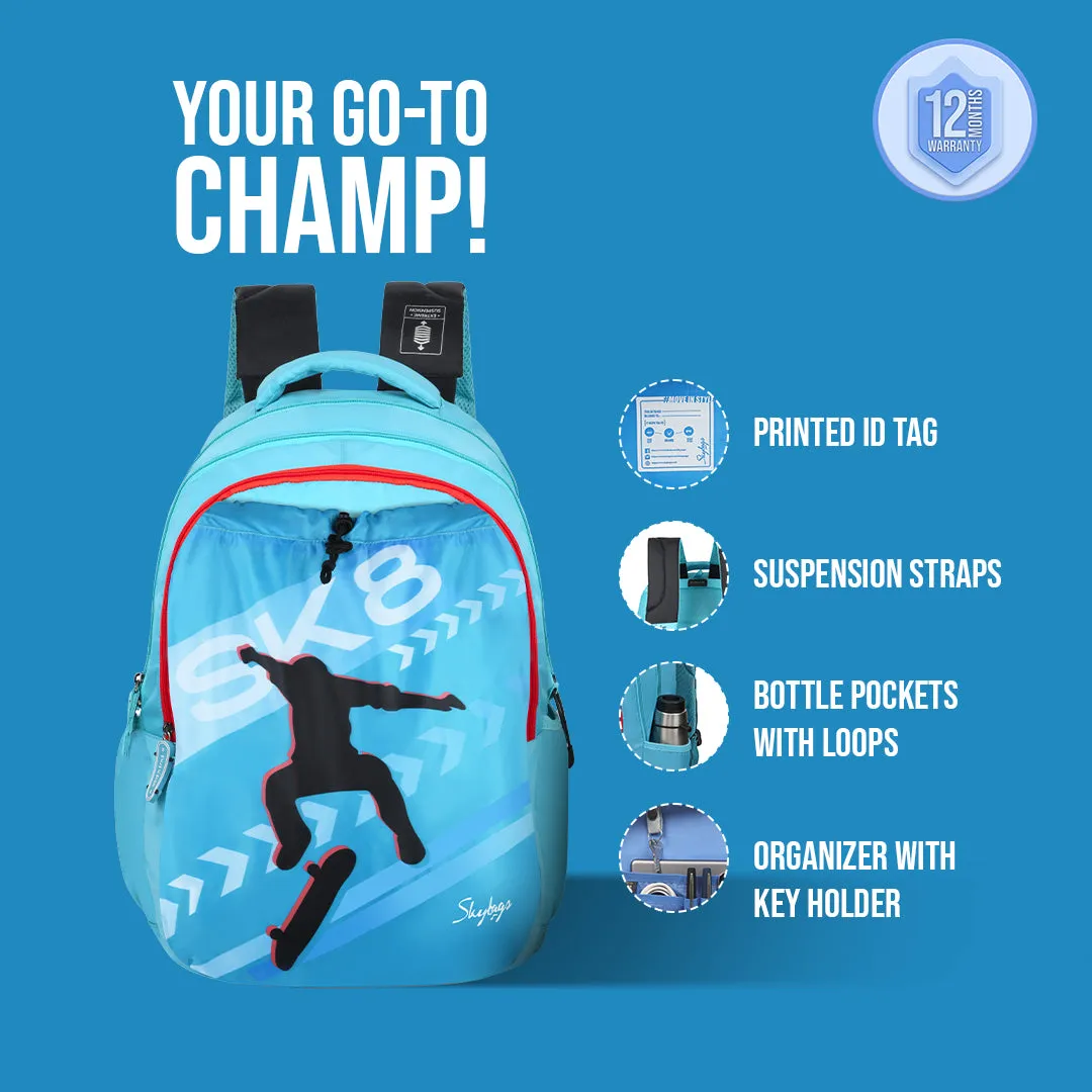 Skybags Squad Nxt 03  School Backpack Sky Blue
