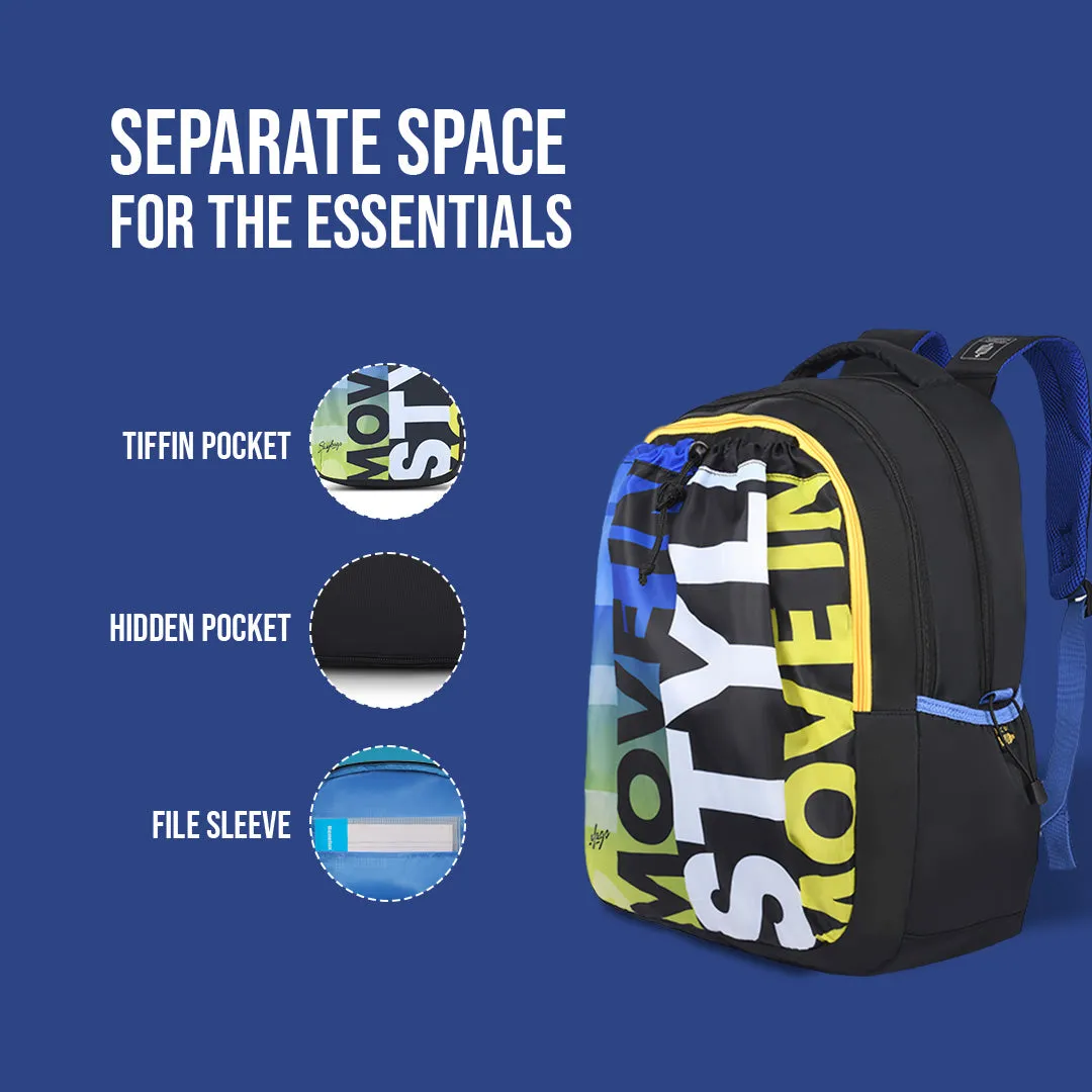 Skybags Squad Nxt 05  School Backpack Black