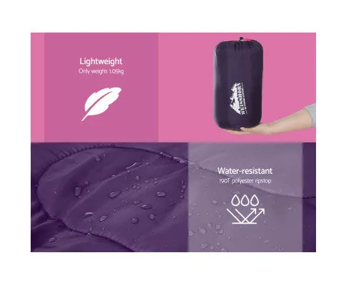 Sleeping Bag Bags Kid 172cm Camping Hiking Thermal Pink