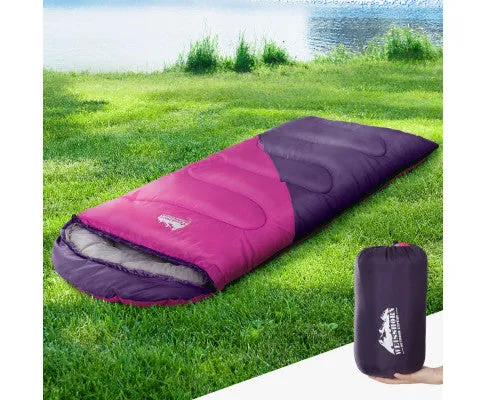 Sleeping Bag Bags Kid 172cm Camping Hiking Thermal Pink
