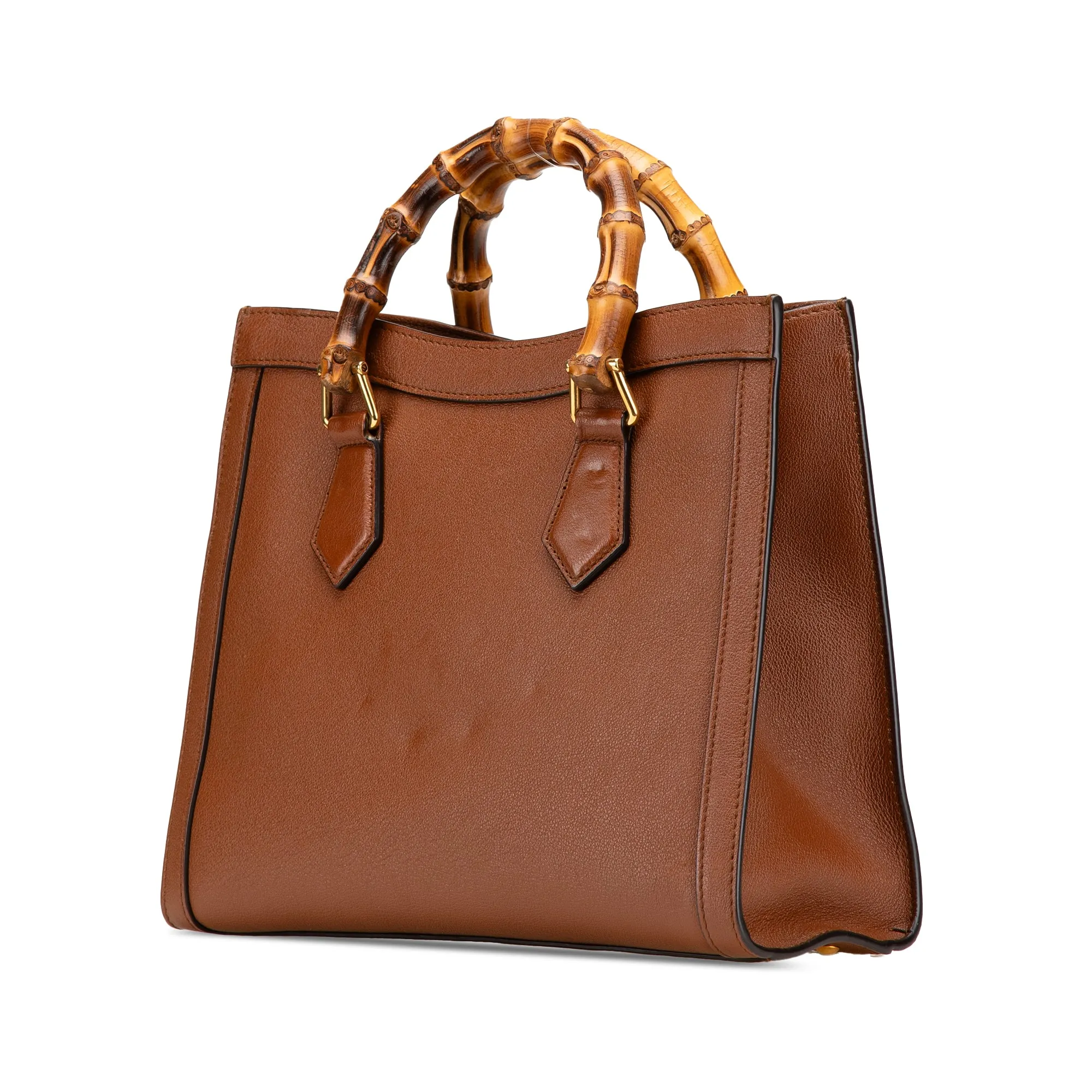Small Leather Bamboo Diana Satchel