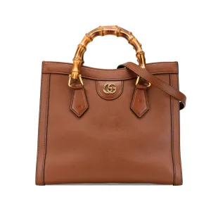 Small Leather Bamboo Diana Satchel