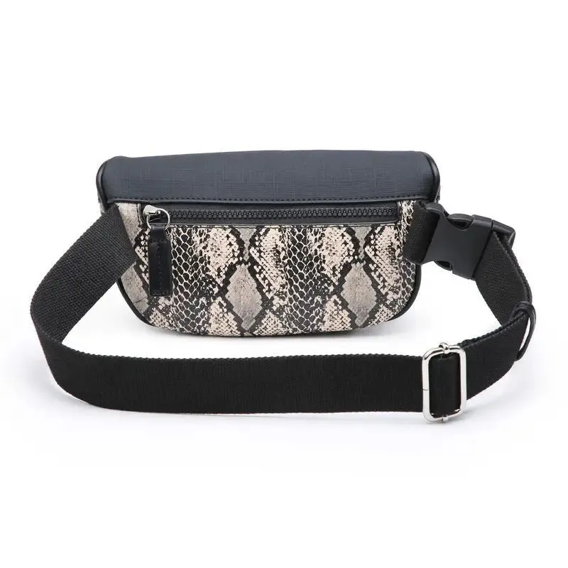 Snake Print Mini Fashion Bag with Chic Embossing - Trendy Animal Pattern