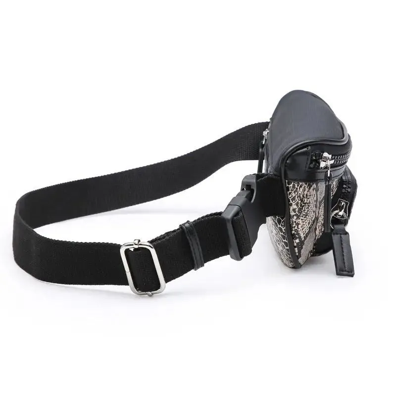 Snake Print Mini Fashion Bag with Chic Embossing - Trendy Animal Pattern